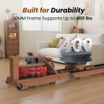 Water Rowing Machine for Home Use- Rower Machine 400LBS Weight Capacity with Dedicated Monitor & Comfortable Seat, Bluetooth APP (Upgrade rowering Machine)