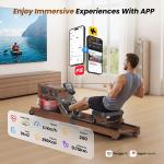 Water Rowing Machine for Home Use- Rower Machine 400LBS Weight Capacity with Dedicated Monitor & Comfortable Seat, Bluetooth APP (Upgrade rowering Machine)