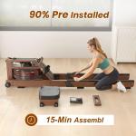 Water Rowing Machine for Home Use- Rower Machine 400LBS Weight Capacity with Dedicated Monitor & Comfortable Seat, Bluetooth APP (Upgrade rowering Machine)