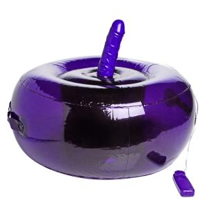 Sit-And-Ride Inflatable Seat With Vibrating Dildo - Purple
