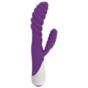 Diana 20X Rippled Silicone Rabbit Vibe- Purple