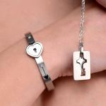 Cuffed Locking Bracelet And Key Necklace