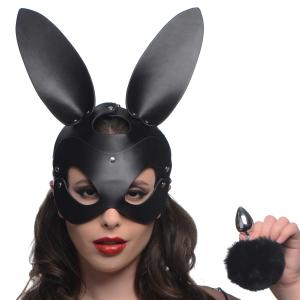 Bunny Tail Anal Plug And Mask Set