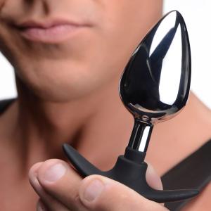 Dark Invader Metal And Silicone Anal Plug - Large