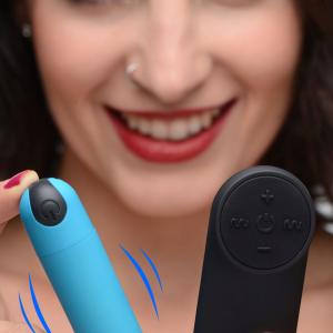 Vibrating Bullet With Remote Control - Blue