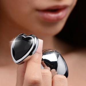 Black Heart Gem Anal Plug - Medium