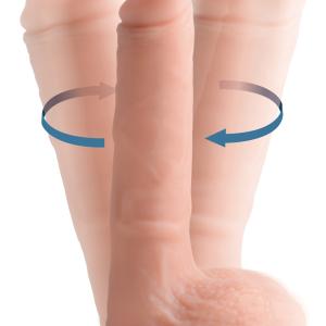 Vibrating And Rotating Remote Control Silicone Dildo With Balls - 9 Inch