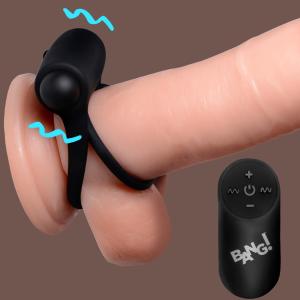 Remote Control 28X Vibrating Cock Ring And Bullet - Black
