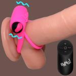 Remote Control 28X Vibrating Cock Ring And Bullet - Pink