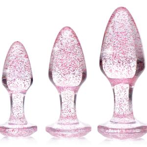 Glitter Gem Anal Plug Set - Pink
