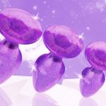 Glitter Gem Anal Plug Set - Purple