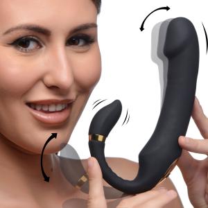 10X Pleasure Pose Come Hither Silicone Vibrator With Poseable Clit Stimulator