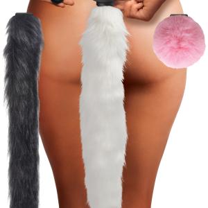 Vibrating Silicone Anal Plug With 3 Interchangeable Tails