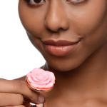 Rose Gold Anal Plug With Pink Flower - Large