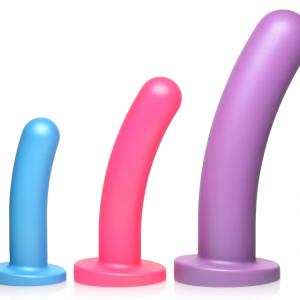 Triple Peg 28X Vibrating Silicone Dildo Set With Remote Control