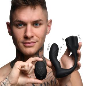 7X Silicone Prostate Plug With Ball Stretcher And Remote