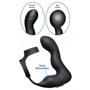 10X Inflatable And Vibrating Prostate Plug With Cock And Ball Ring
