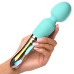 10X Turquoise Dual Ended Silicone And Glass Wand