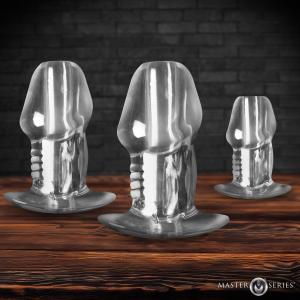 Dicked Clear Hollow Anal Plug 3Pc Set