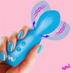 18X Vibrating Silicone Mini Wand - Blue