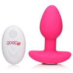 10X Pop Rocker Vibrating Silicone Plug With Remote - Magenta