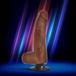 Jock Dark Bareskin Vibrating Dildo With Balls - 8 Inch