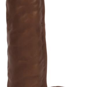 8 Inch Slim Dildo With Balls - Dark