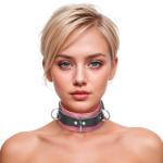 Strict Leather Deluxe Locking Collar - Pink And Black