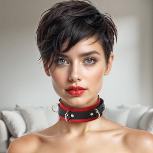 Strict Leather Deluxe Red And Black Locking Collar